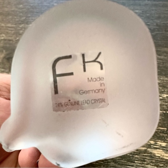 German White Frosted 4" Crystal Cat with Multi Colored Rhinestone Collar by FK - Picture 6 of 6